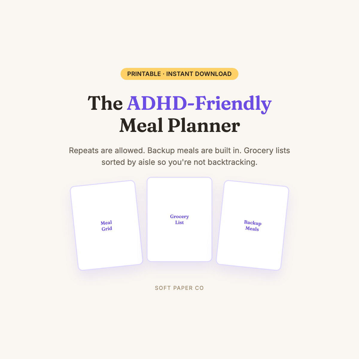 The ADHD-Friendly Meal Planner cover
