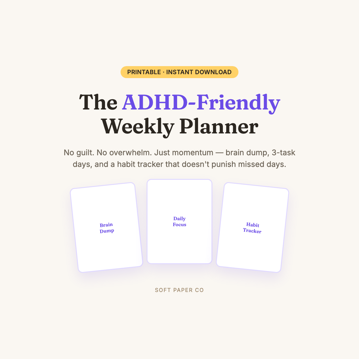 The ADHD-Friendly Weekly Planner cover